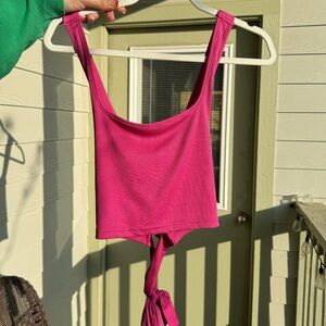 Barbie Pink Lace Up Back Top